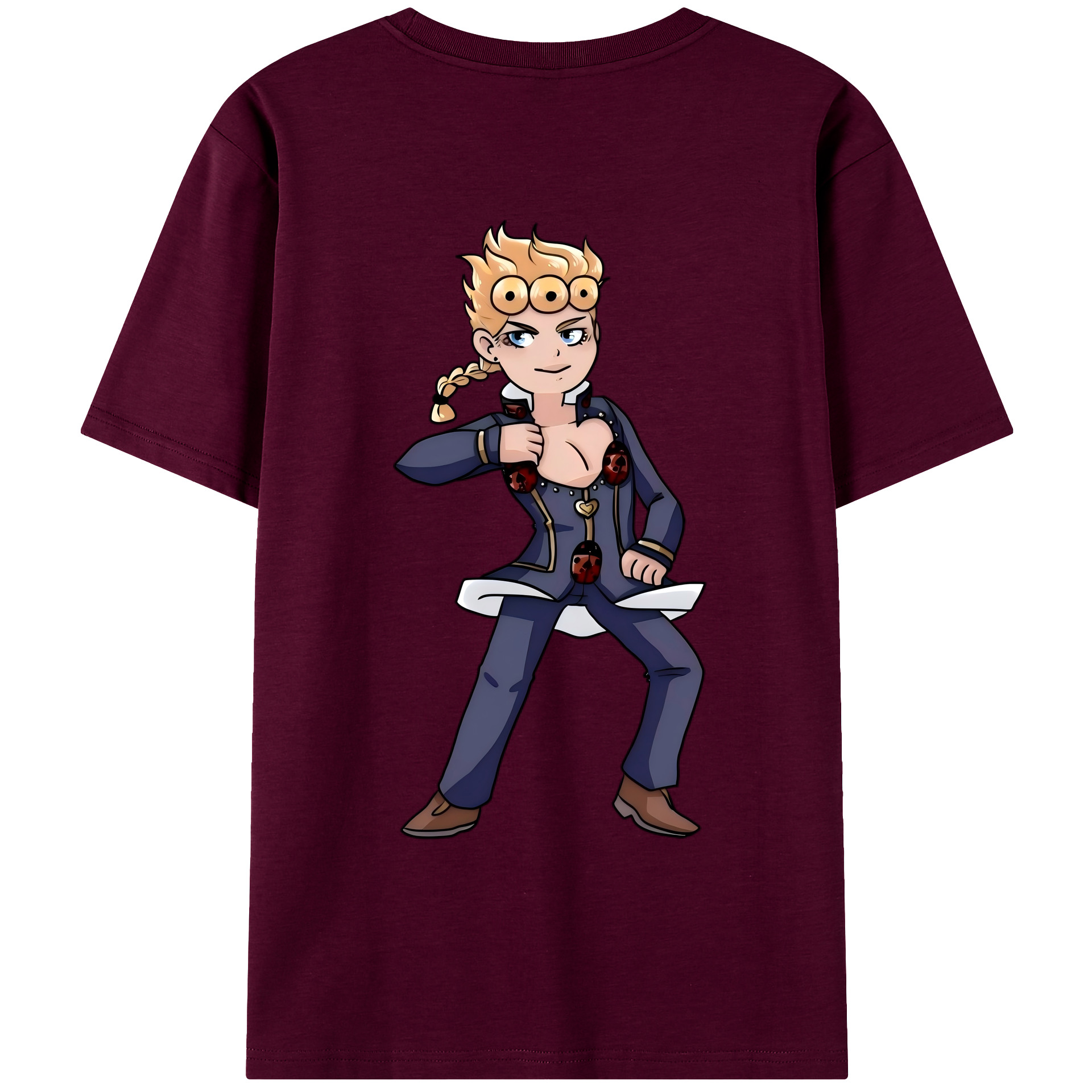 （画像用） ジョジョの奇妙な冒険 ジョルノ?ジョバァーナ JoJo's Bizarre Adventure Giorno Giovanna レディース半袖Tシャツ(バックプリント)